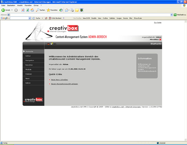 creativbox.net Content-Management-System