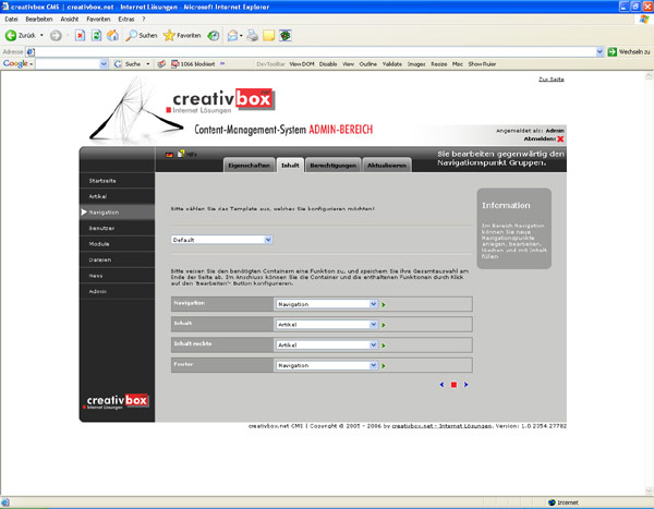 creativbox.net Content-Management-System